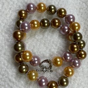 A Rare South Sea Color Pearl multicolor.  20 inches long.